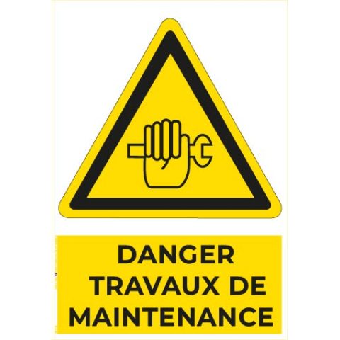 danger travaux de maintenance – panneau de signalisation a4