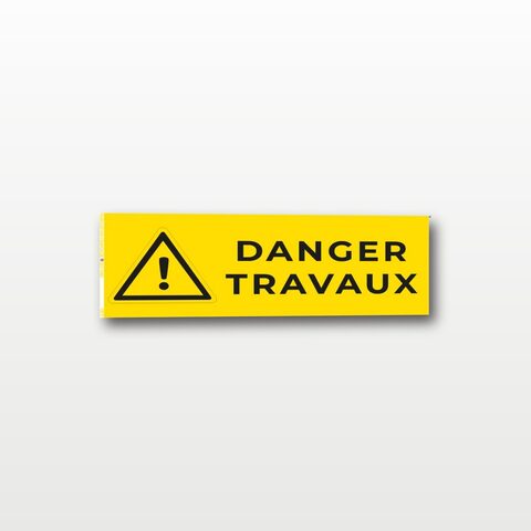 Danger travaux – Panneau de Signalisation - Rectangulaire - 15 x 6 cm