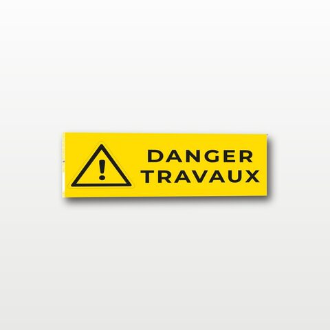 Danger travaux – Panneau de Signalisation - Rectangulaire - 20 x 8 cm