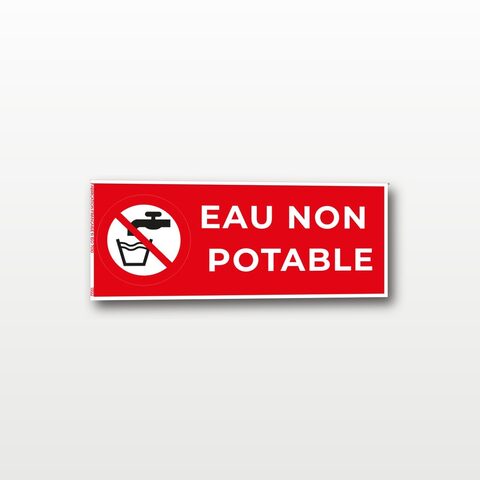Eau non potable – Panneau de Signalisation - Rectangulaire - 15 x 6 cm