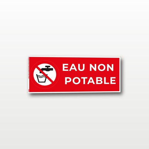 Eau non potable – Panneau de Signalisation - Rectangulaire - 20 x 8 cm