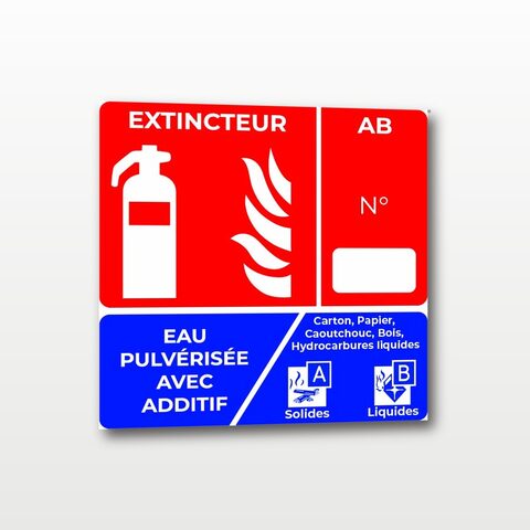 Eau pulvérisée avec additif 10 x 10 cm - Classe AB