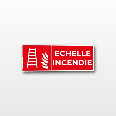 Échelle d’incendie – Panneau de Signalisation - Rectangulaire - 20 x 8 cm
