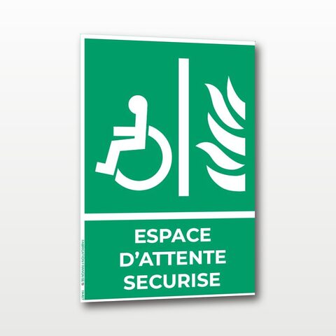 Espace d’attente sécurisé - Panneau de Signalisation - Portrait - A4