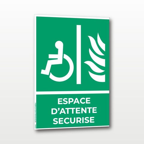 Espace d’attente sécurisé - Panneau de Signalisation - Portrait - A5