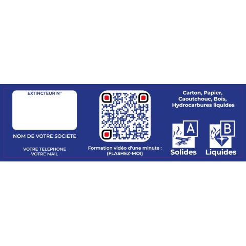 etiquettes extincteurs classe AB 20 x 8cm
