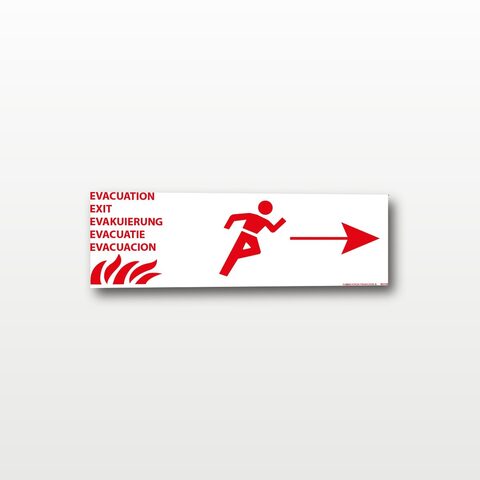 Évacuation Camping - 30 x 15 cm - Droite - Rouge