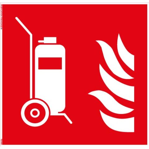extincteur d’incendie sur roues carré 10 x 10 cm