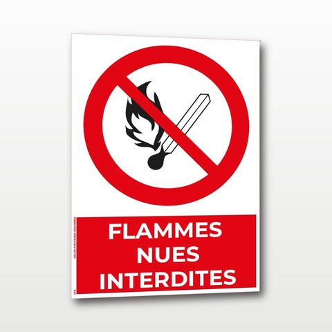 Flammes nues interdites – Panneau de Signalisation - A5