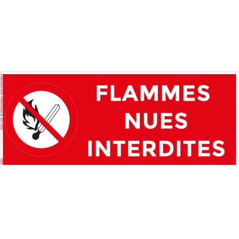 flammes nues interdites – panneau de signalisation