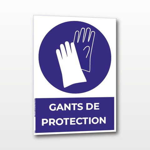 Gants de protection obligatoires – Panneau de Signalisation - A4