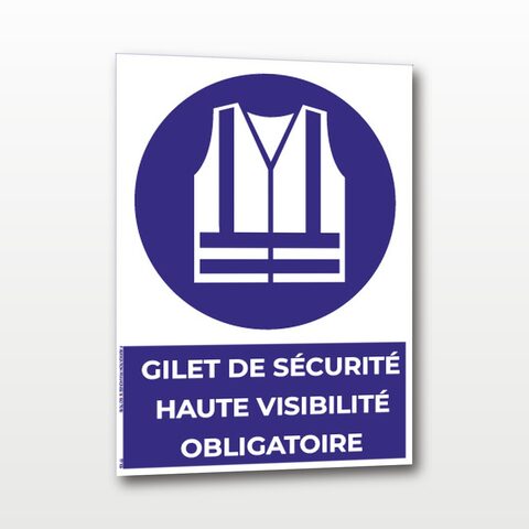 Gilet de sécurité haute visibilité obligatoire – Panneau de Signalisation - A4
