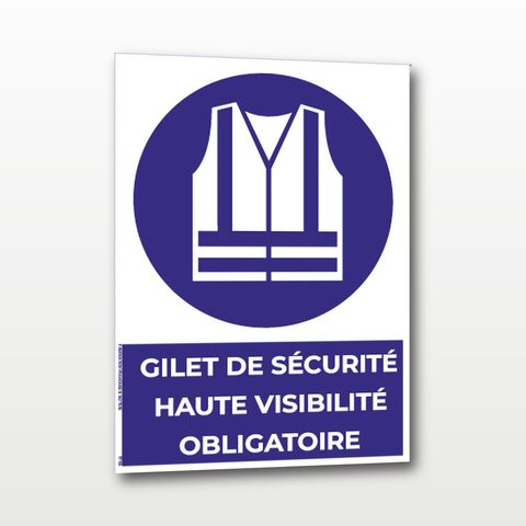 Gilet de sécurité haute visibilité obligatoire – Panneau de Signalisation - A5