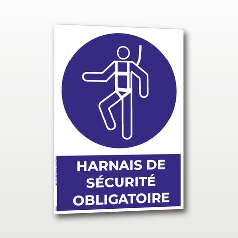 Harnais de sécurité obligatoire – Panneau de Signalisation - A4