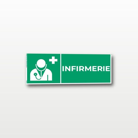 Infirmerie – Panneau de Signalisation - Rectangulaire - 15 x 6 cm
