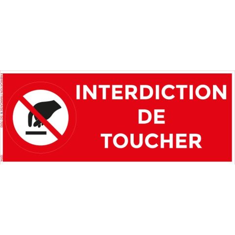 interdiction de toucher – panneau de signalisation rectangulaire 20 x 8 cm