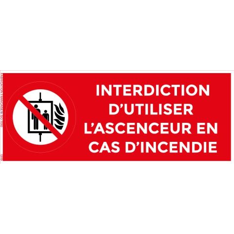 interdiction d’utiliser l’ascenseur en cas d’incendie – panneau de signalisation