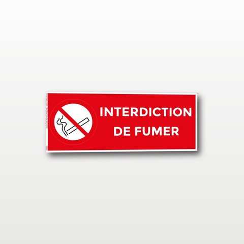 Interdiction de fumer – Panneau de Signalisation - rectangulaire - 20 x 8 cm