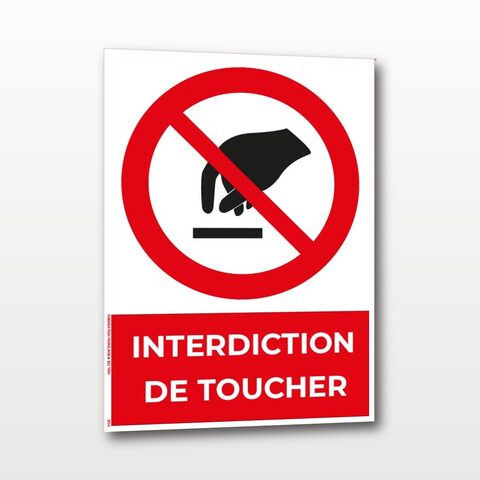 Interdiction de toucher – Panneau de Signalisation - Portrait - A5