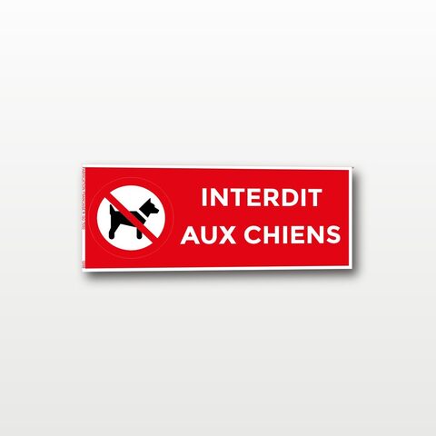 Interdit aux chiens – Panneau de Signalisation - rectangulaire - 15 x 6 cm