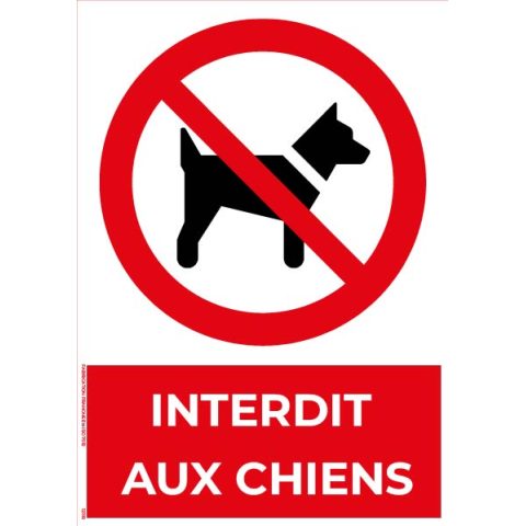 interdit aux chiens – panneau de signalisation a4