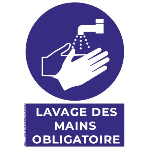 lavage des mains obligatoire – panneau de signalisation