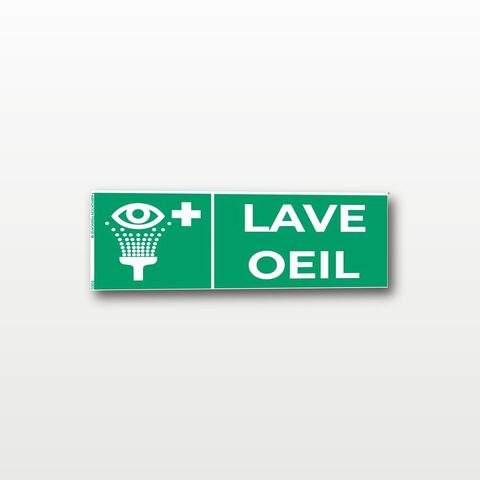 Lave-œil – Panneau de Signalisation - Rectangulaire - 15 x 6 cm