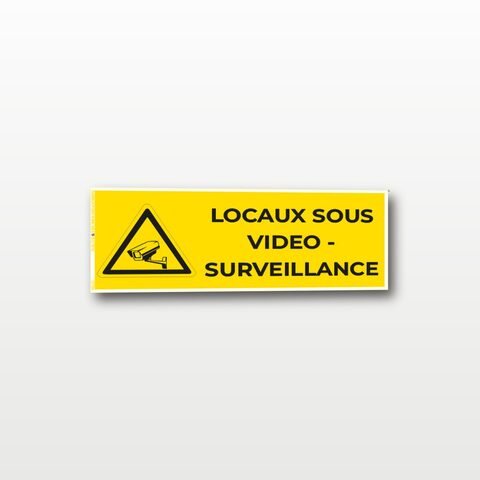 Locaux sous vidéo surveillance – Panneau de Signalisation - Rectangulaire - 20 x 8 cm