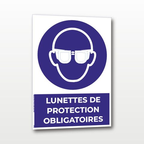 Lunettes de protection obligatoires – Panneau de Signalisation - A5