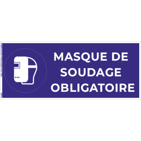 masque de soudage obligatoire – panneau de signalisation