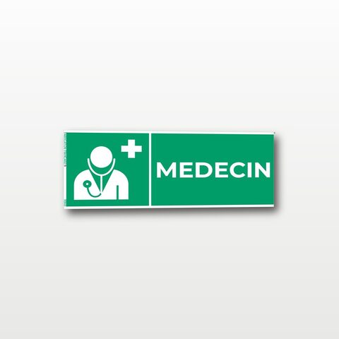 Médecin – Panneau de Signalisation - Rectangulaire - 15 x 6 cm