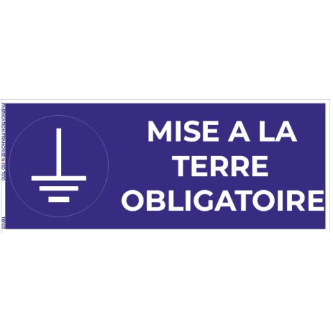 mise à la terre obligatoire – panneau de signalisation