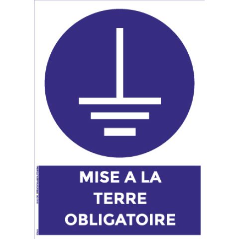 mise à la terre obligatoire – panneau de signalisation