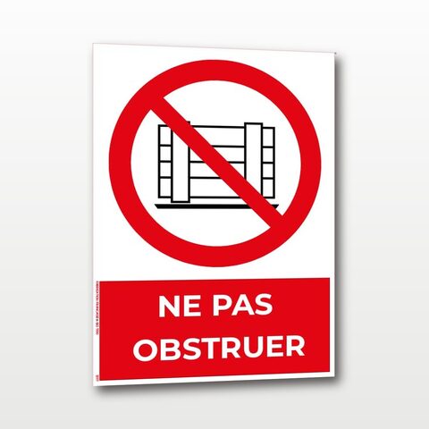 Ne pas obstruer – Panneau de Signalisation - A5