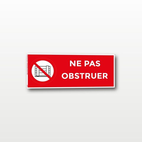 Ne pas obstruer – Panneau de Signalisation - rectangulaire - 20 x 8 cm