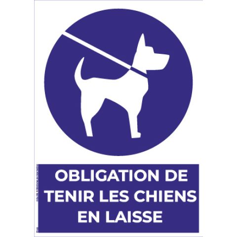 obligation de tenir les chiens en laisse – panneau de signalisation a4