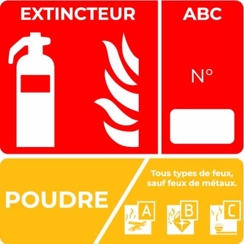 panneau extincteur abc poudre