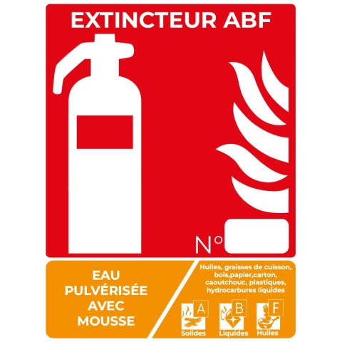 panneau extincteur abfo 13.5 x 18cm