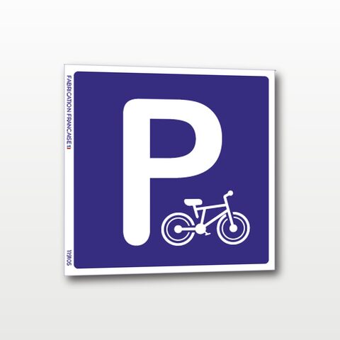 Parking à vélo – Panneau de Signalisation - 20 x 20 cm