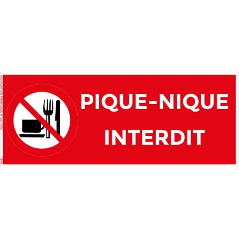 pique nique interdit – panneau de signalisation