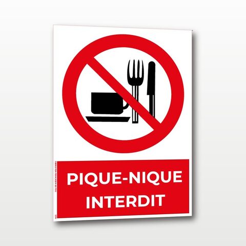 Pique-nique interdit – Panneau de Signalisation - A5