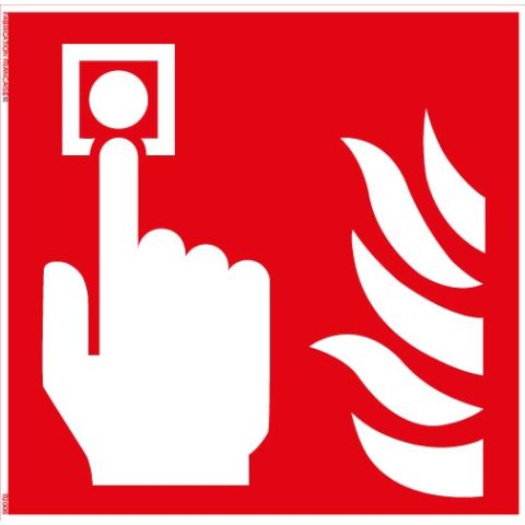 point d’alarme incendie – panneau de signalisation carré 10 x 10 cm