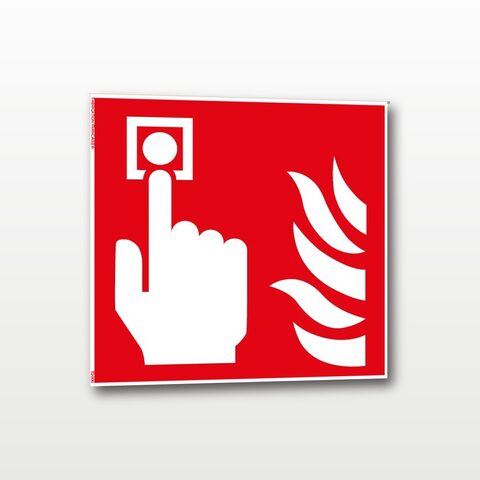 Point d’alarme incendie – Panneau de Signalisation - Carré - 10 x 10 cm