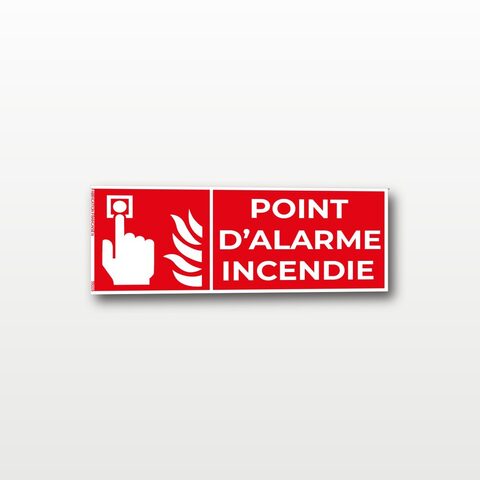 Point d’alarme incendie – Panneau de Signalisation - Rectangulaire - 15 x 6 cm