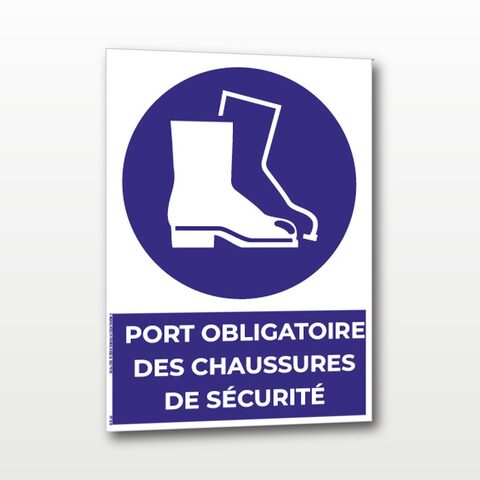Port obligatoire des chaussures de sécurité – Panneau de Signalisation - A5