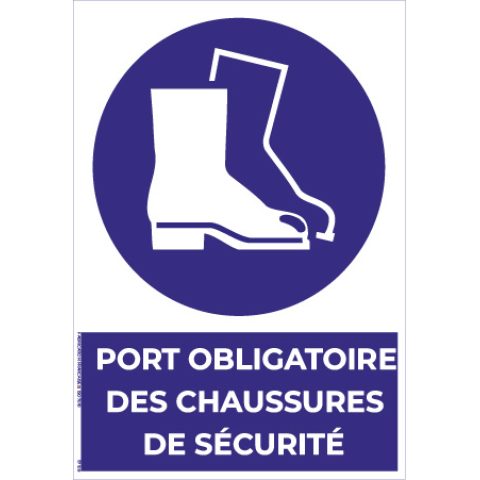 port obligatoire des chaussures de sécurité – panneau de signalisation a4