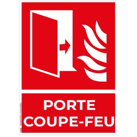 porte coupe feu – panneau de signalisation