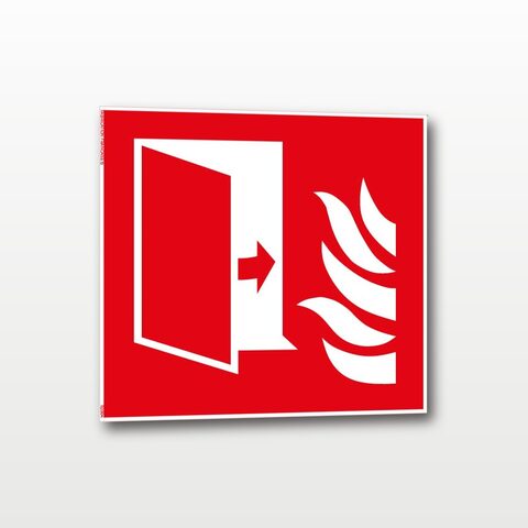 Porte coupe-feu – Panneau de Signalisation - Carré - 30 x 30 cm