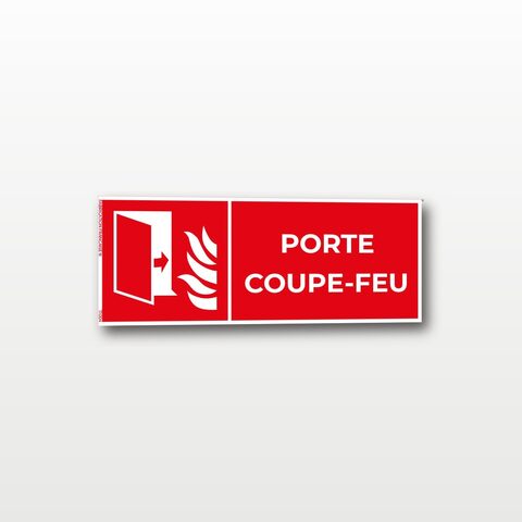Porte coupe-feu – Panneau de Signalisation - Rectangulaire - 15 x 6 cm