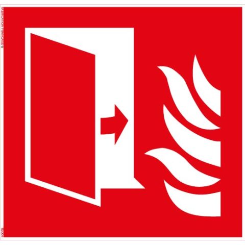 porte coupe feu – panneau de signalisation carré 10 x 10 cm